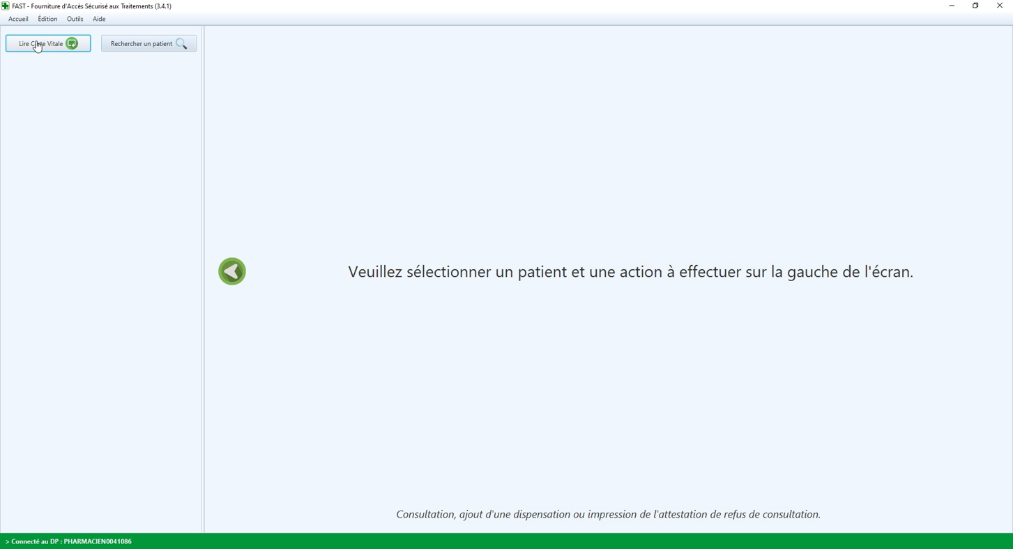 Lecture de la carte vitale