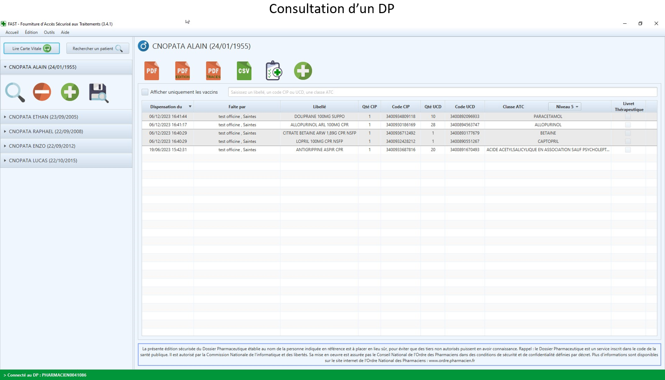 Consultation d'un DP