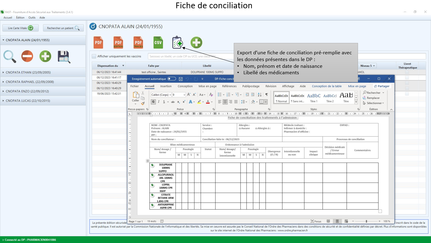 Fiche de conciliation