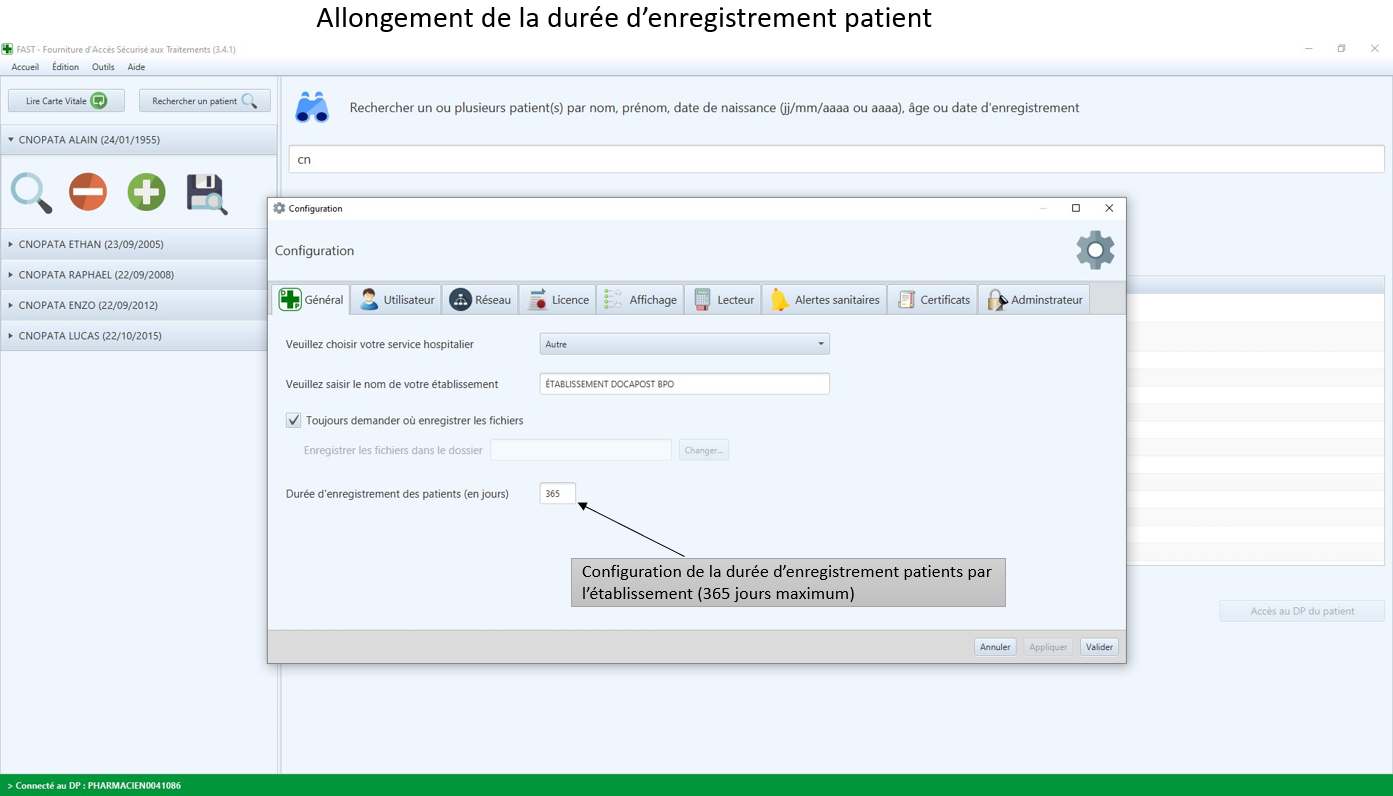 Allongement de la durée d'enregistrement